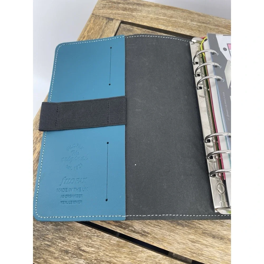 Filofax The Original A5 Leather Planner Organizer Teal Ring Binder Agenda